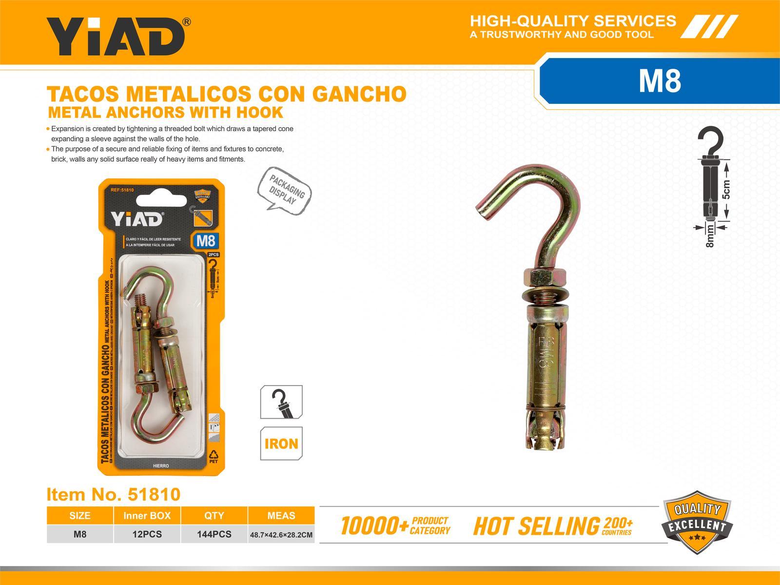 Taquetes de expansión con tornillo, 2 piezas, ref. 51810