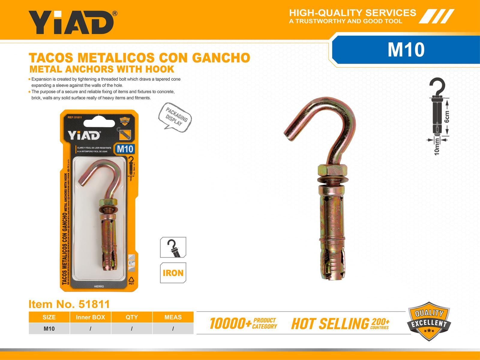 Taquetes de expansión con tornillo, 1 pieza, ref. 51811
