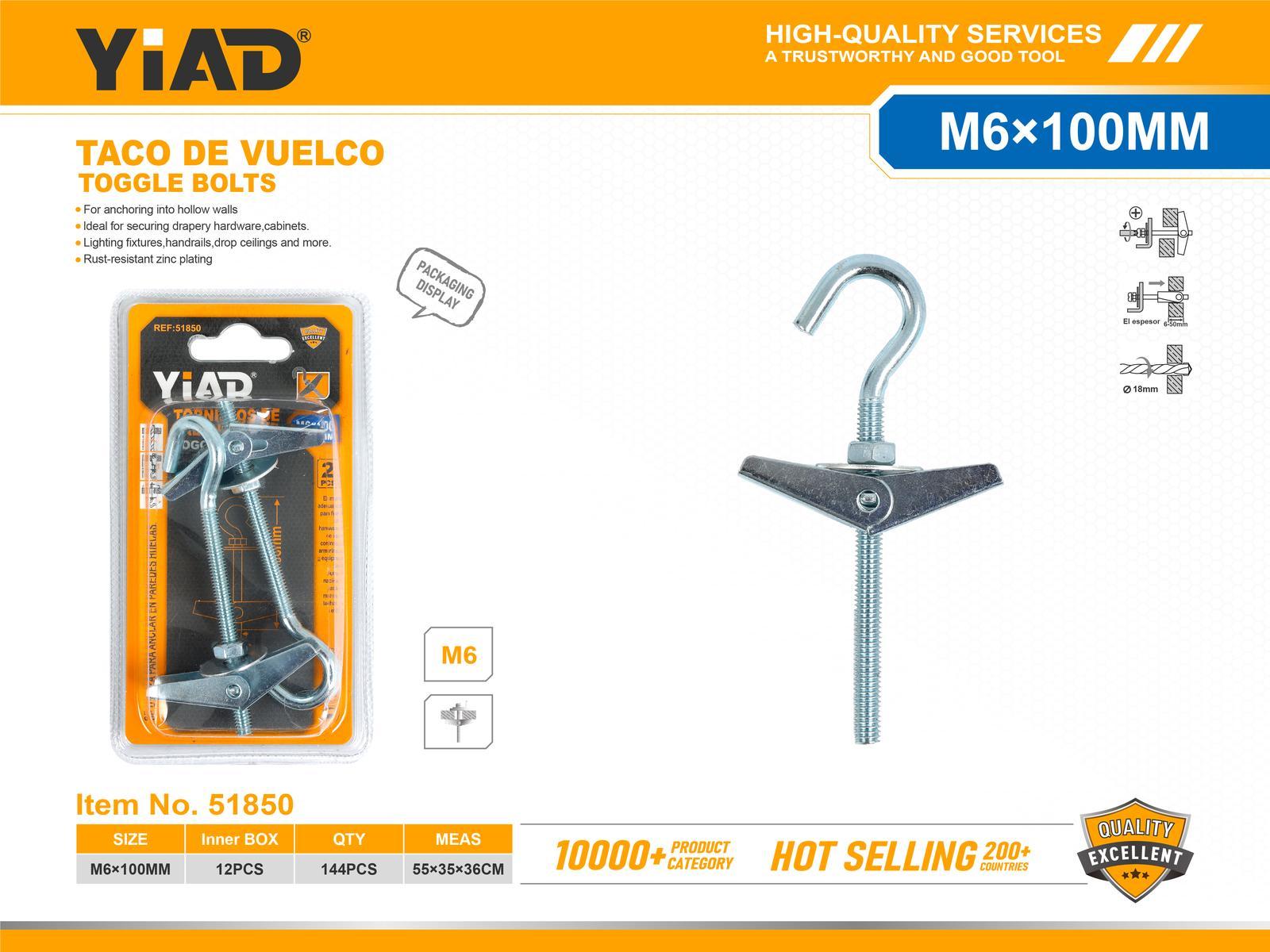 Tornillos especiales, modelo M6, 100 m, 2 piezas