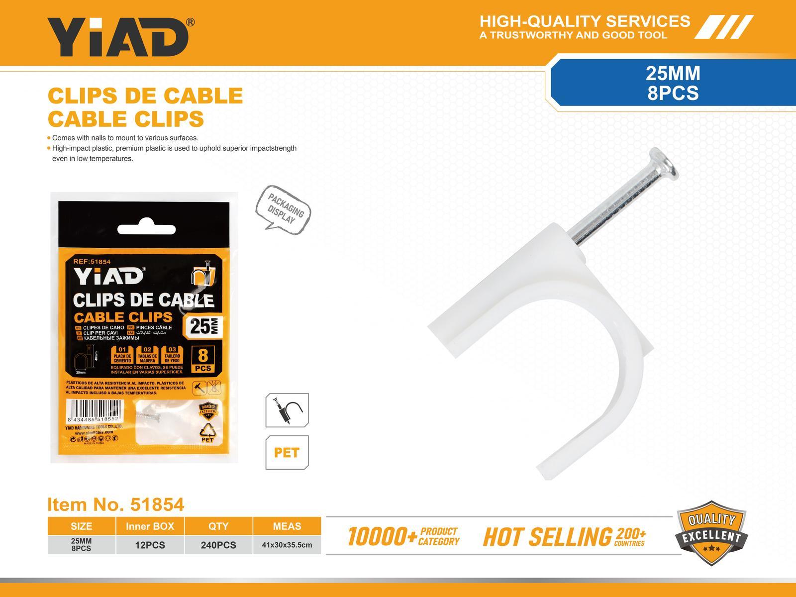 Grapas para cable, 25 mm