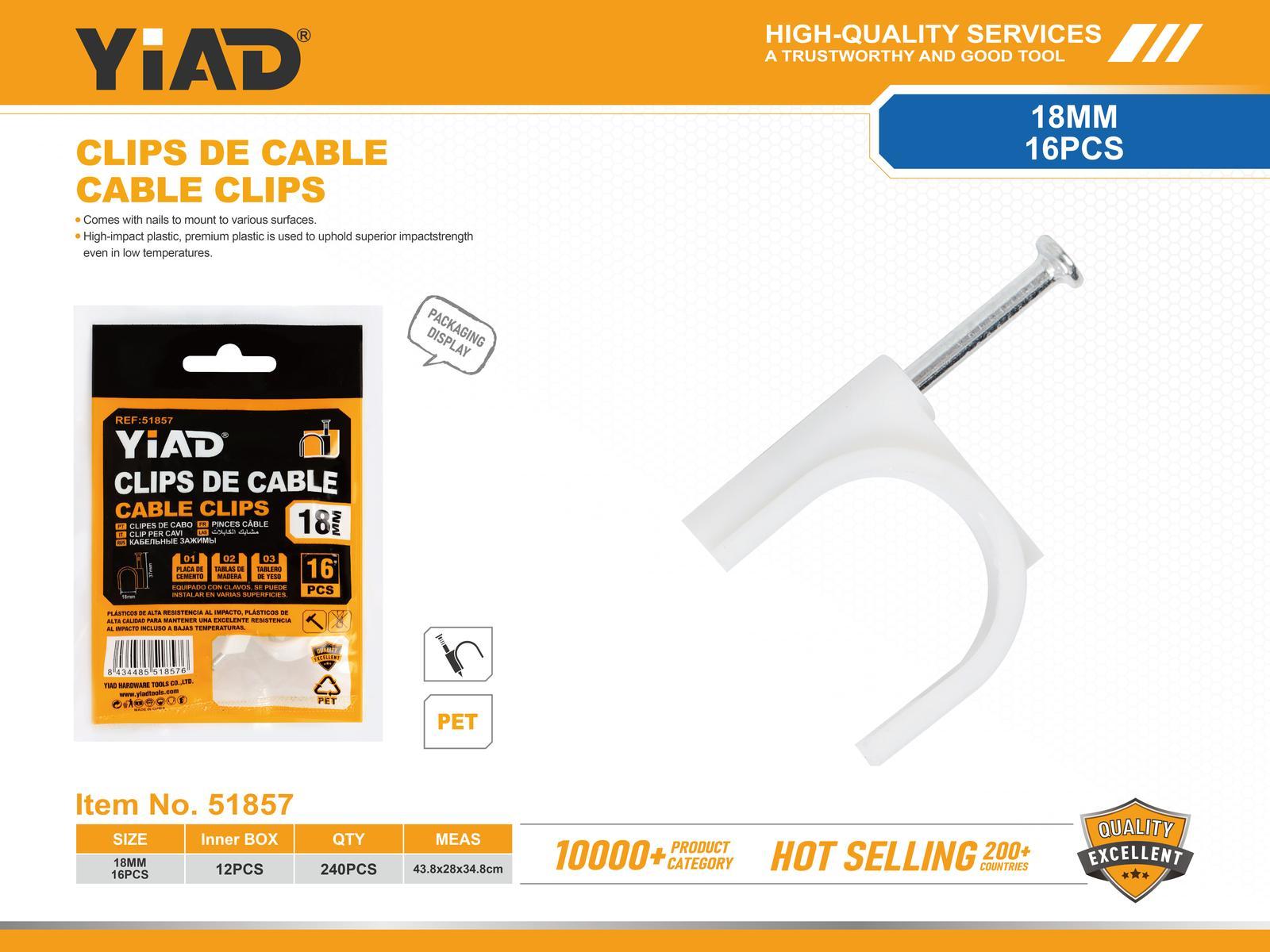 Grapas para cable, 18 mm