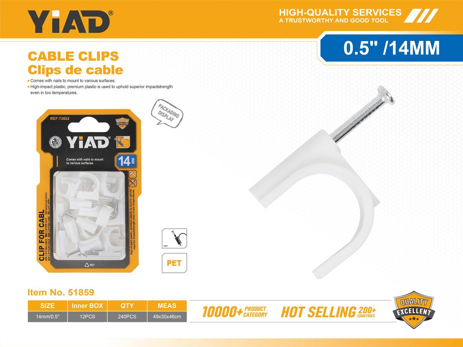 Grapas para cable, 14 mm