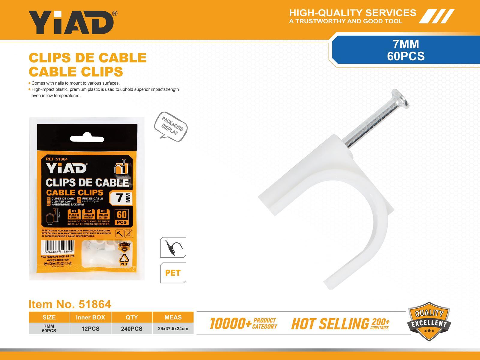 Grapas para cable, 7 mm