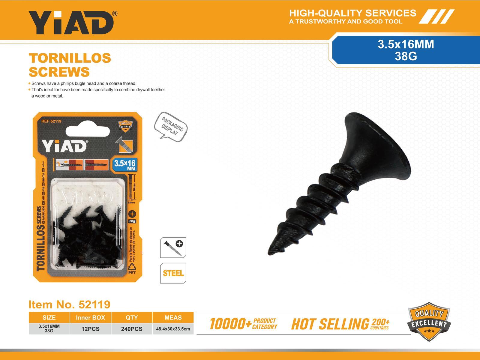 Tornillo, 3,5 × 16, ref. 52119