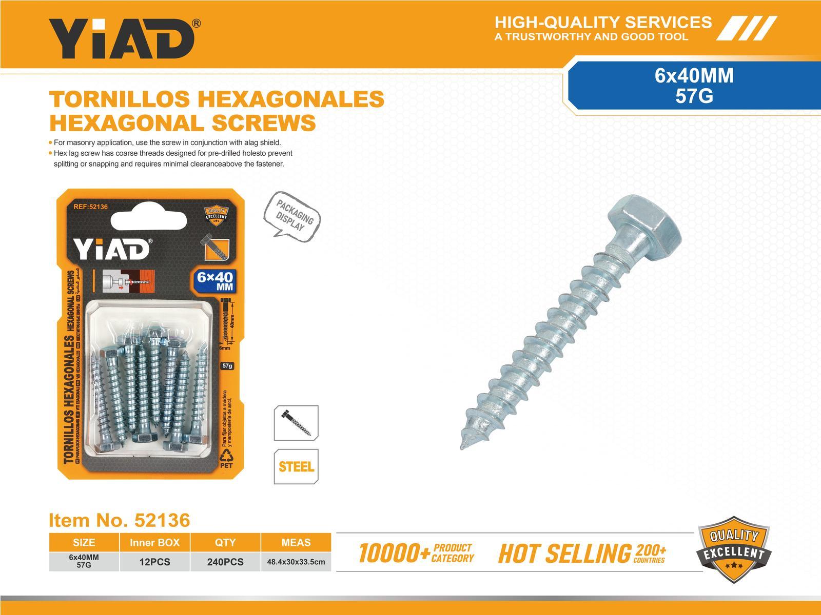 Tornillo, modelo M6X40
