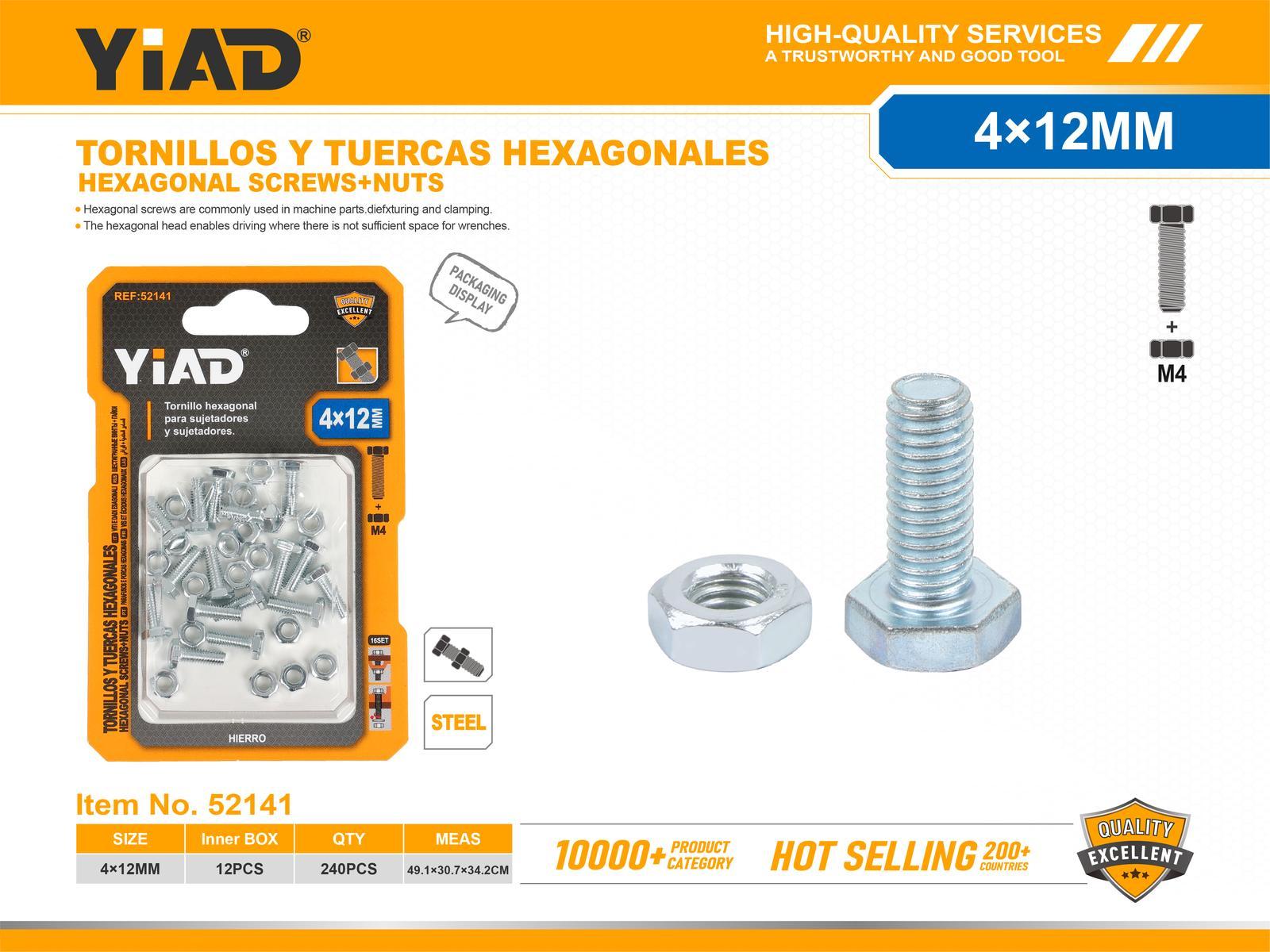Tornillo, modelo M4X12, modelo M4