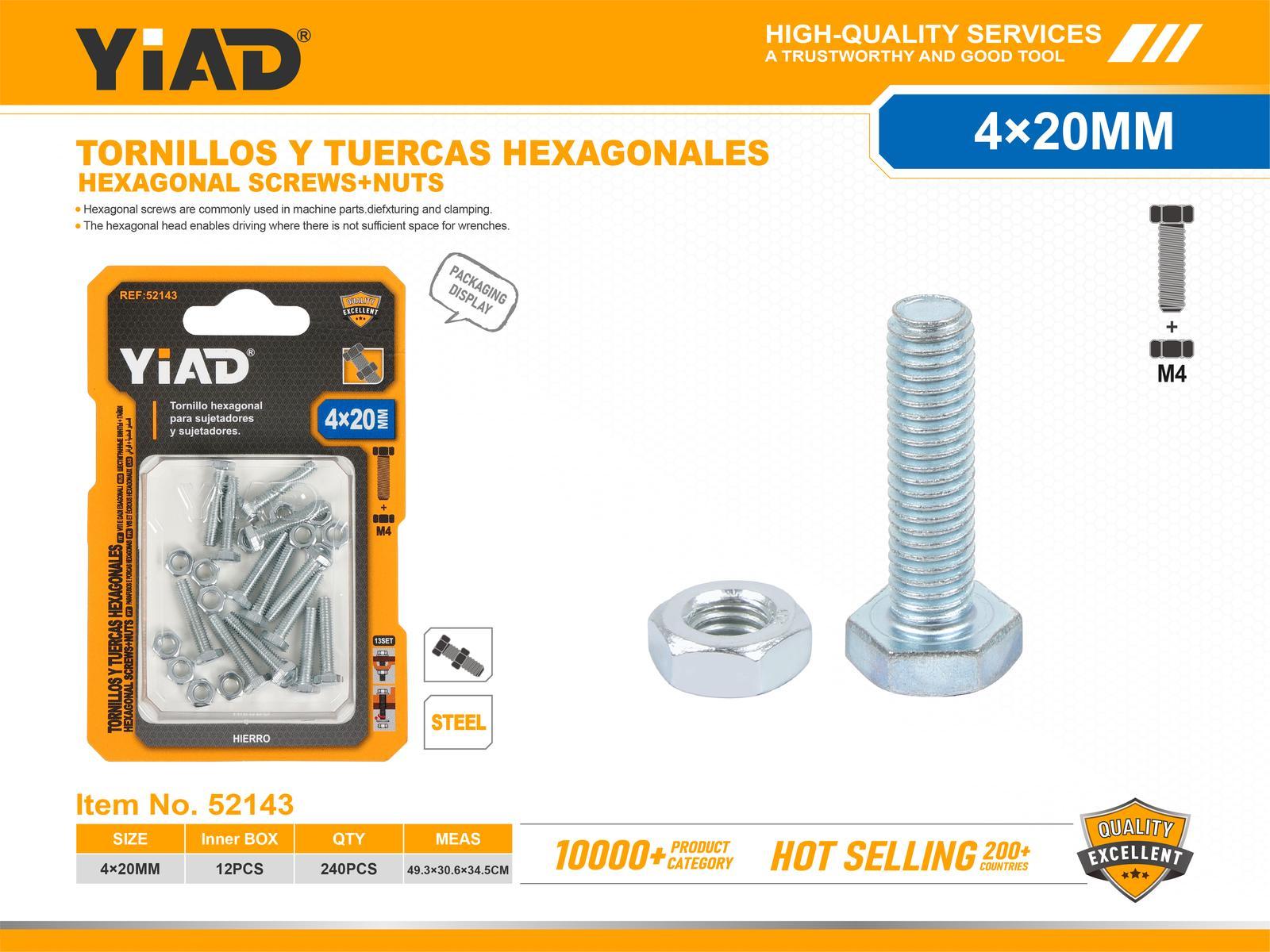 Tornillo, modelo M4X20, modelo M4