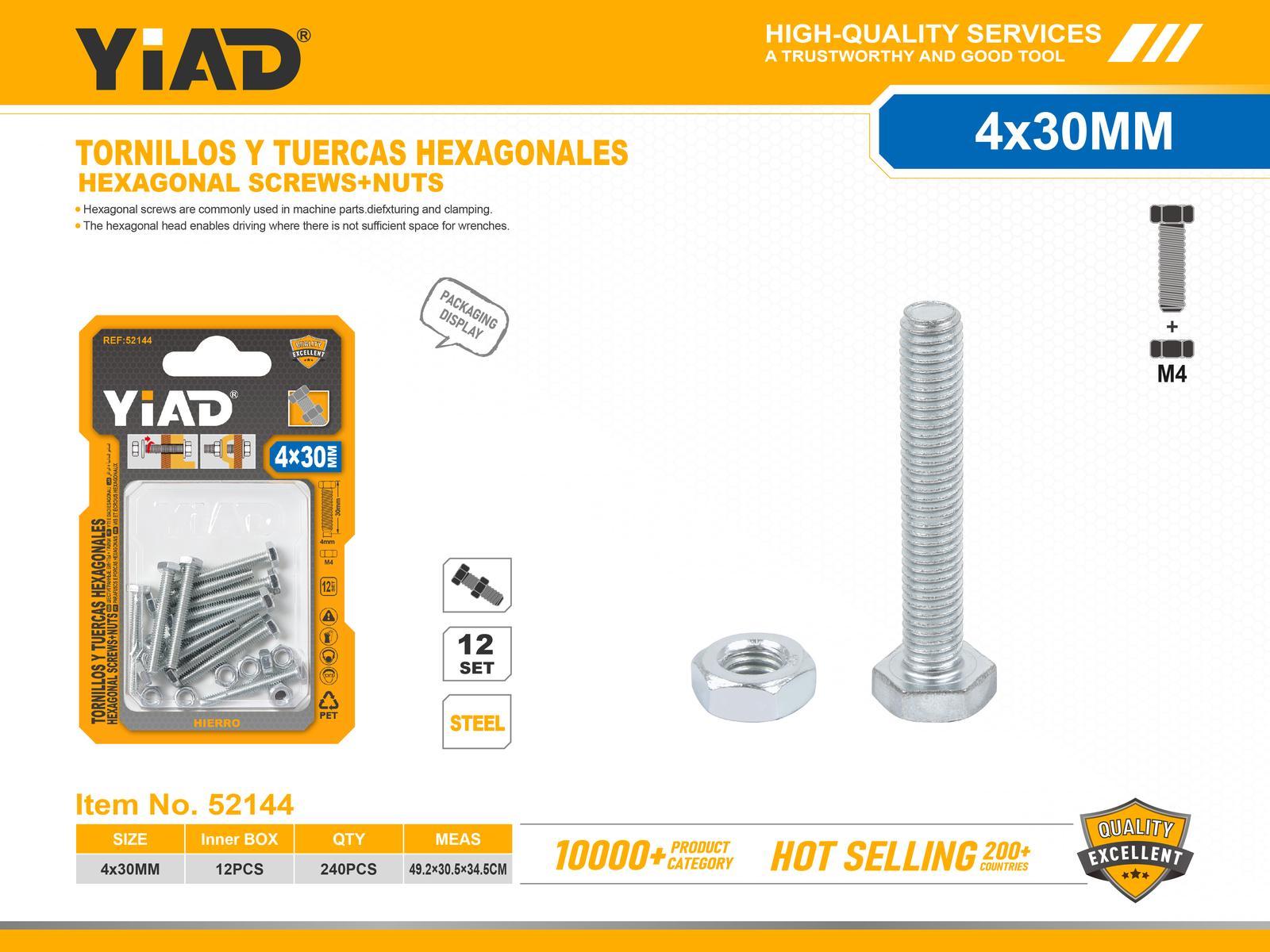 Tornillo, modelo M4X30, modelo M4