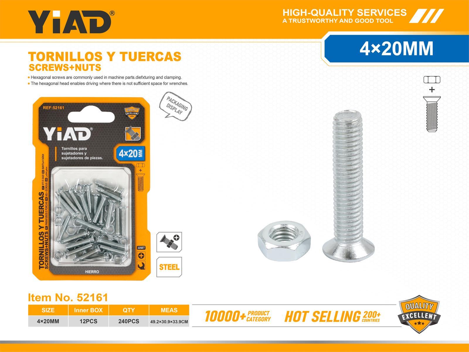 Tornillo, modelo M4, 4 × 20