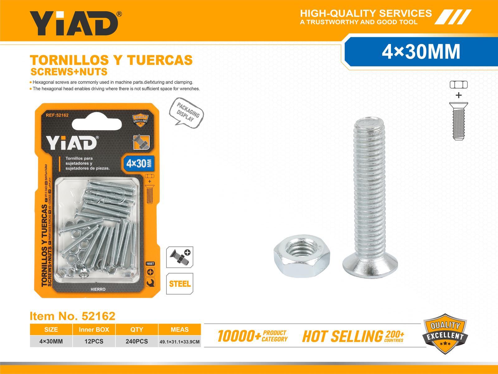 Tornillo, modelo M4, 4 × 30