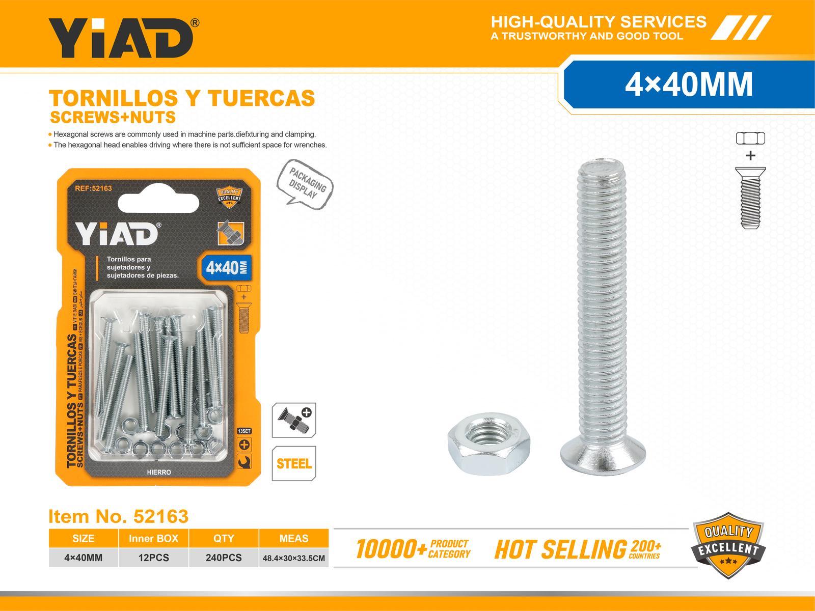 Tornillo, modelo M4, 4 × 40