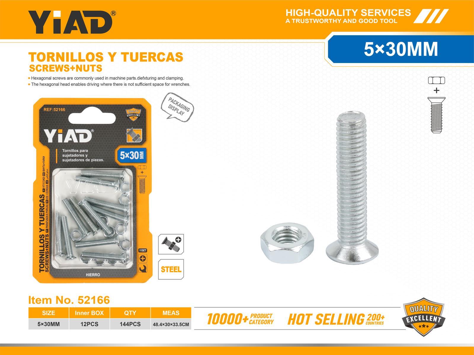 Tornillo, modelo M5, 5 × 30