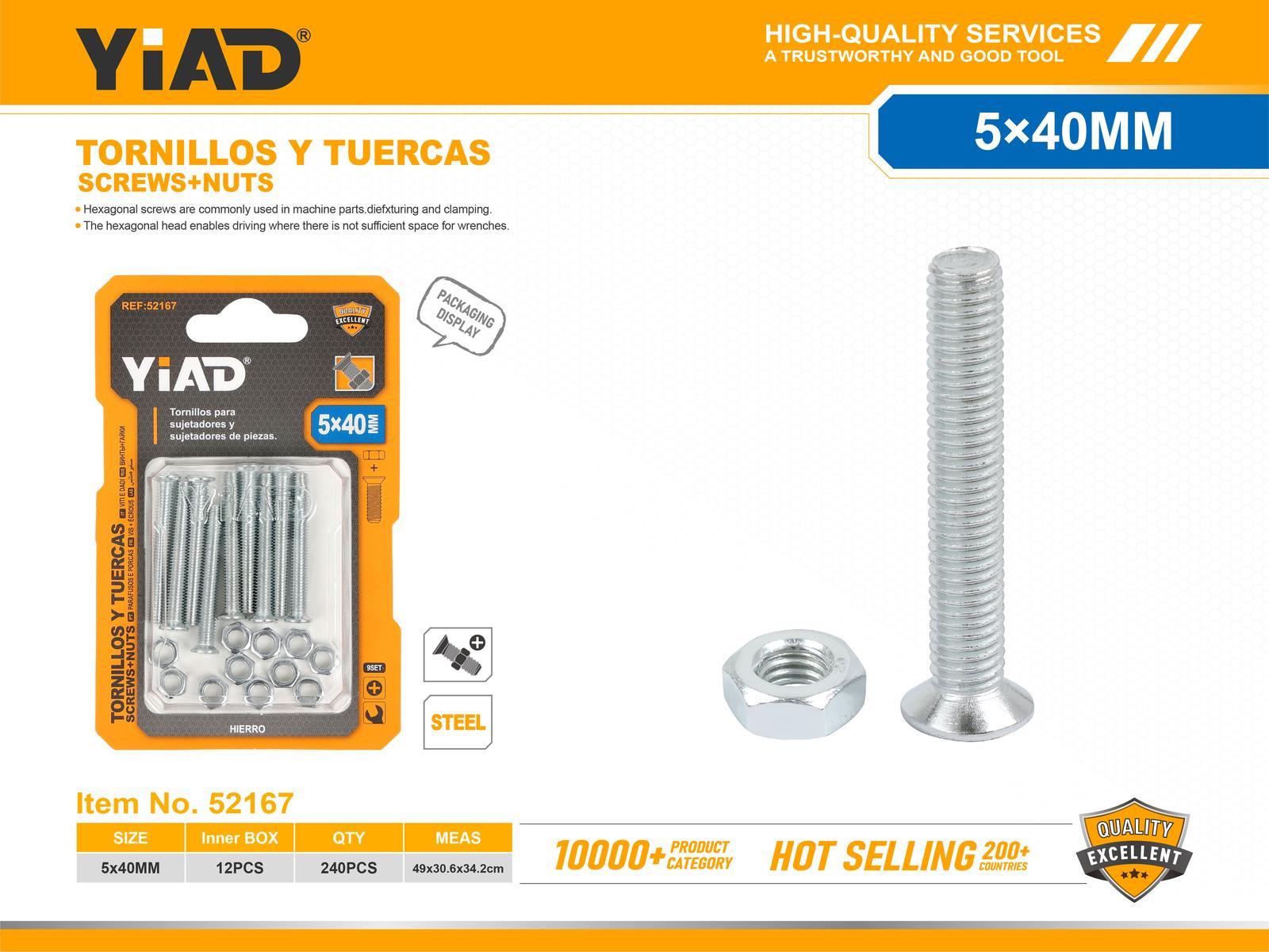 Tornillo, modelo M5, 5 × 40