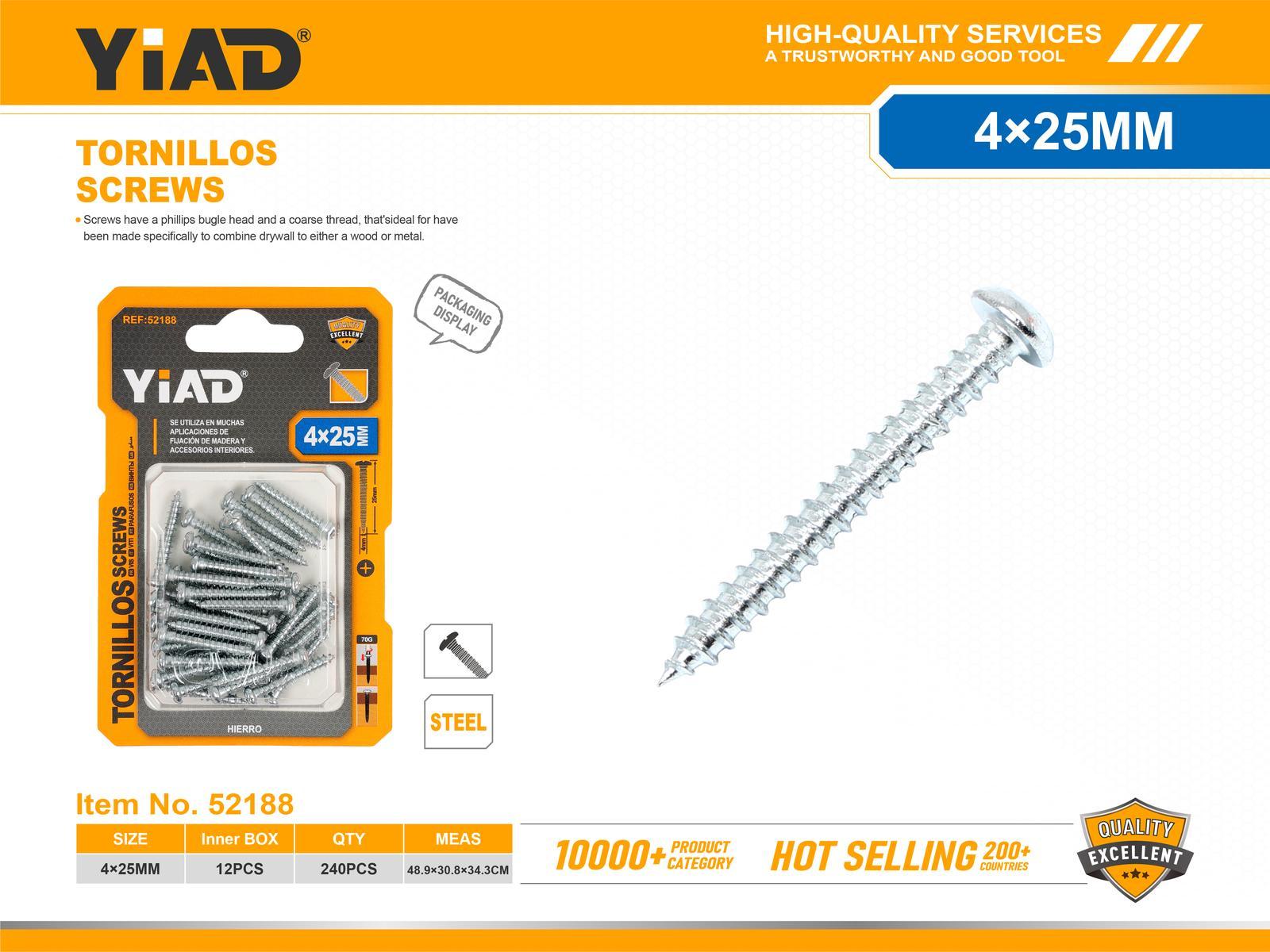 Tornillo, 4 × 25, ref. 52188