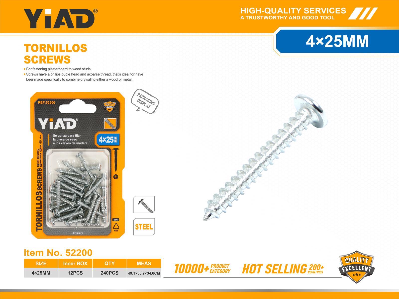 Tornillo, 4 × 25, ref. 52200