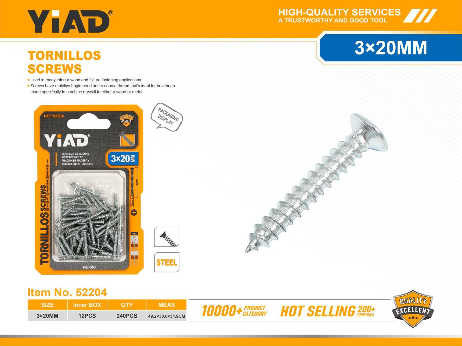 Tornillo, 3 × 20, ref. 52204