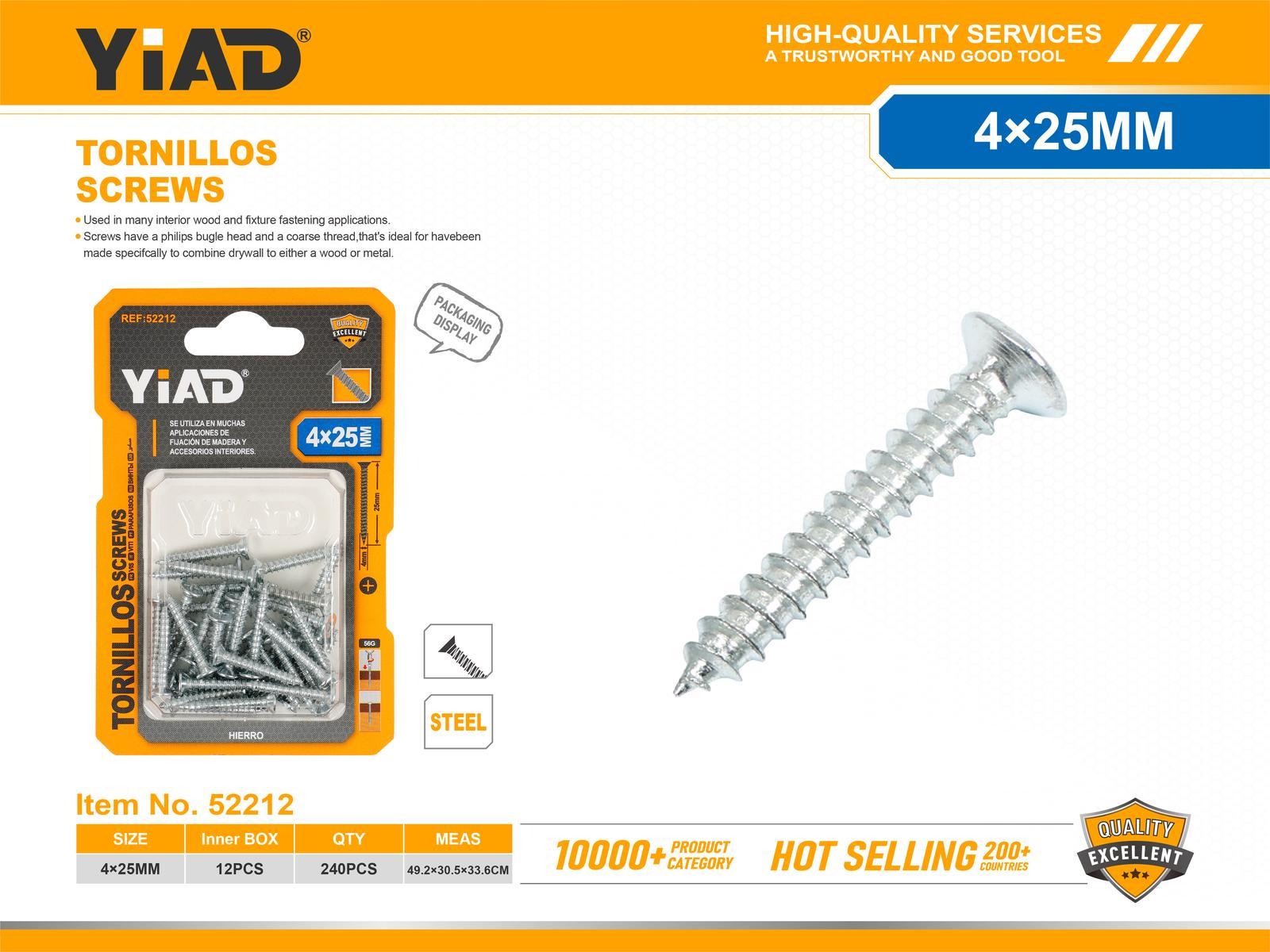 Tornillo, 4 × 25, ref. 52212