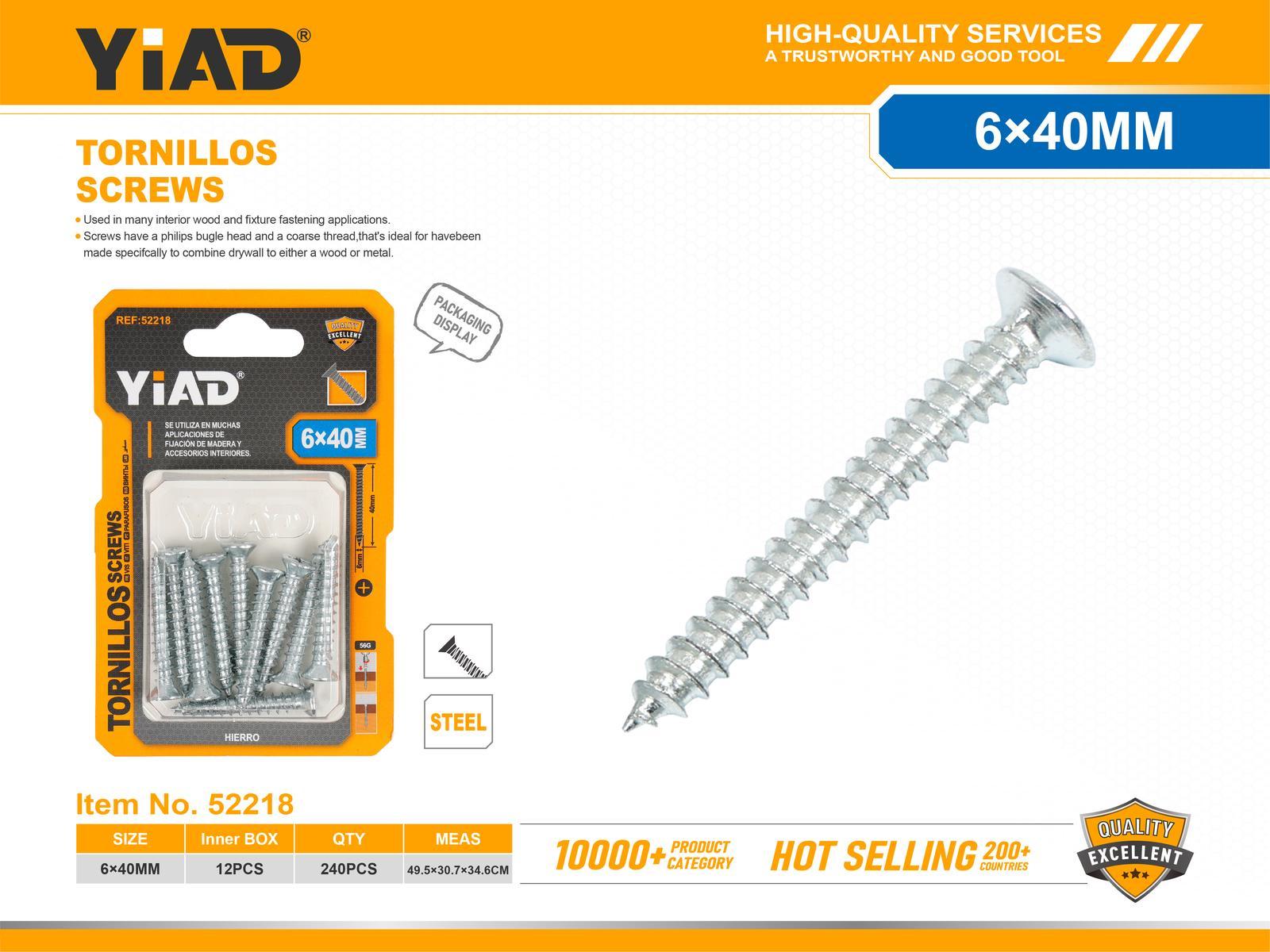 Tornillo, 6 × 40, ref. 52218