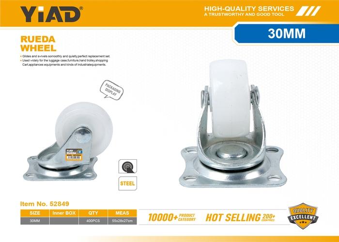 Ruedas de polipropileno, 1,25 pulgadas, color blanco, ref. 52849