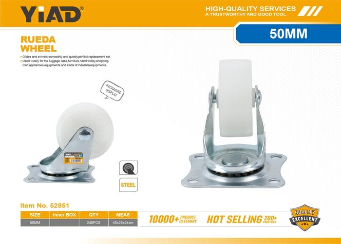 Ruedas de polipropileno, 2 pulgadas, color blanco, ref. 52851