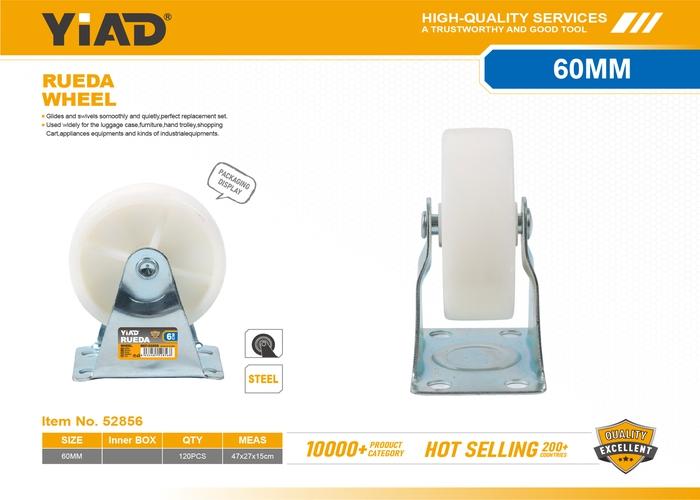 Ruedas de polipropileno, 2,5 pulgadas, color blanco, ref. 52856