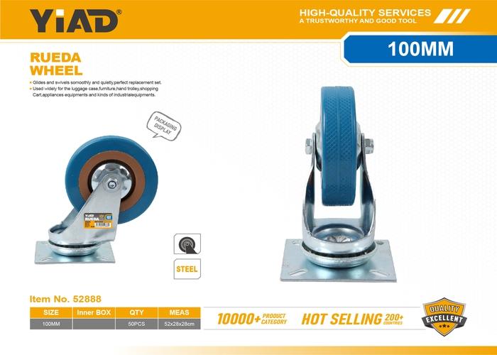 Ruedas de goma grises, 4 pulgadas, ref. 52888