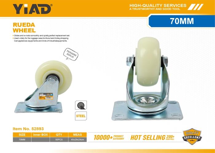Ruedas de polipropileno, 3 pulgadas, color blanco, ref. 52893