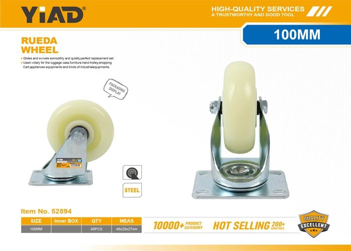 Ruedas de polipropileno, 4 pulgadas, color blanco, ref. 52894