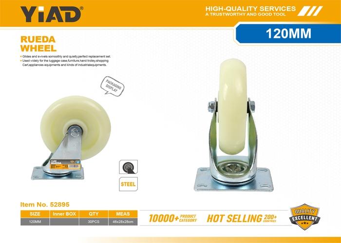 Ruedas de polipropileno, 5 pulgadas, color blanco, ref. 52895