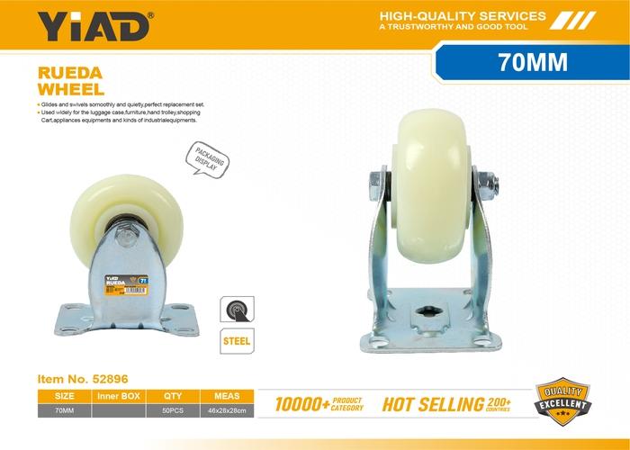 Ruedas de polipropileno, 3 pulgadas, color blanco, ref. 52896