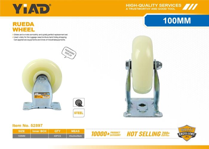 Ruedas de polipropileno, 4 pulgadas, color blanco, ref. 52897