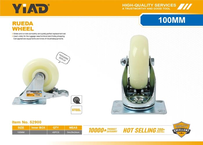 Ruedas de polipropileno, 4 pulgadas, color blanco, ref. 52900