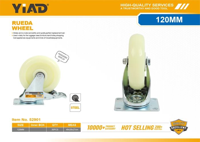 Ruedas de polipropileno, 5 pulgadas, color blanco, ref. 52901