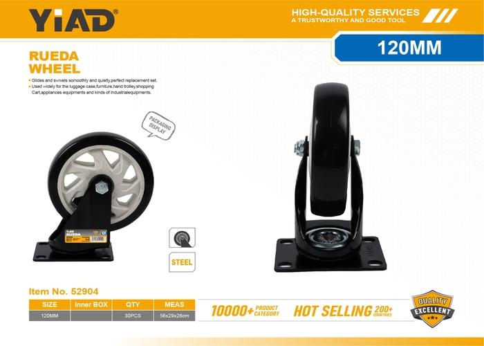Rueda negra, 5 pulgadas, color negro, ref. 52904