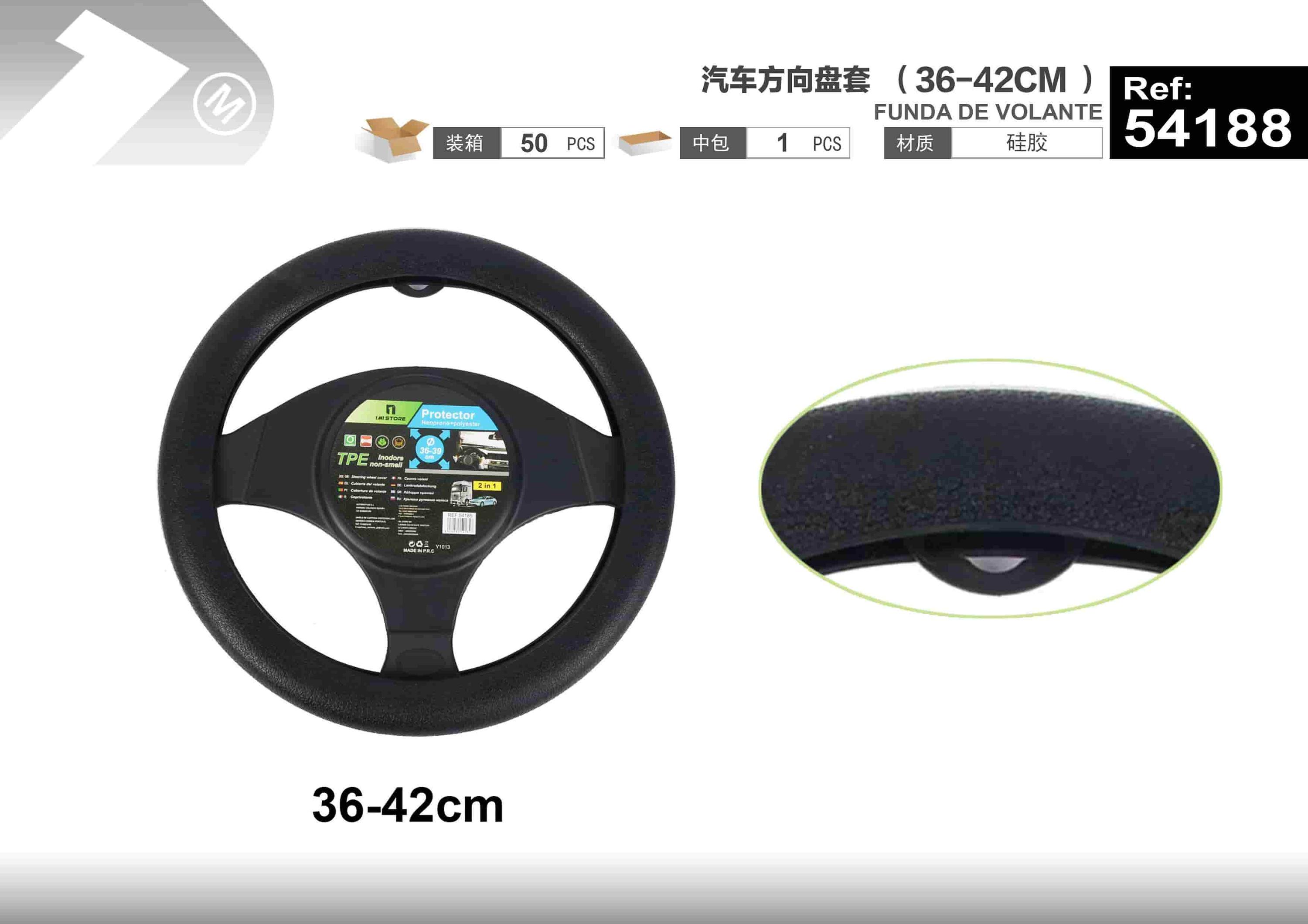 Cubierta del volante, 42 cm, color negro, modelo 54188