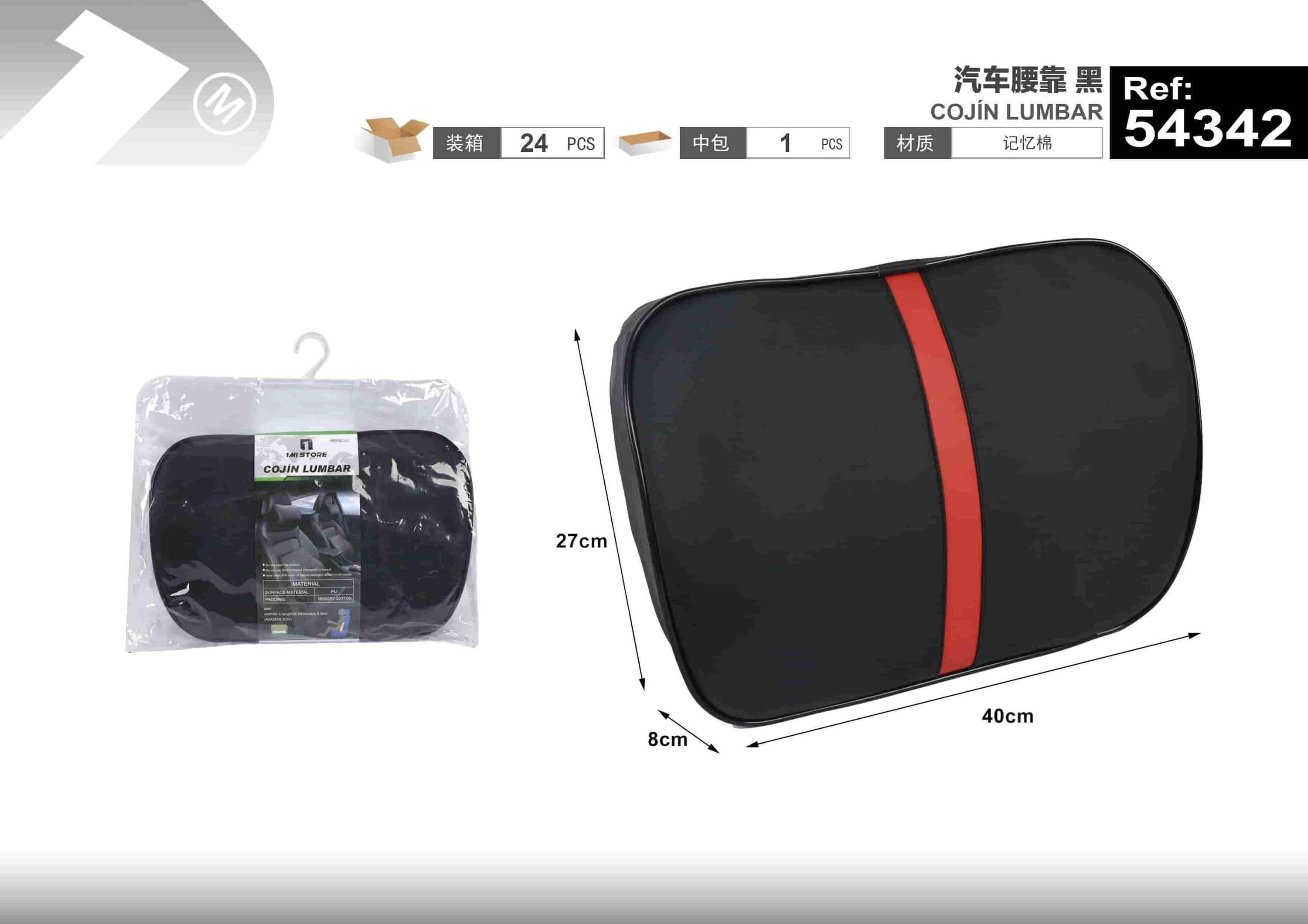 Almohada para el cuello y soporte lumbar para el coche., color negro, modelo 54342