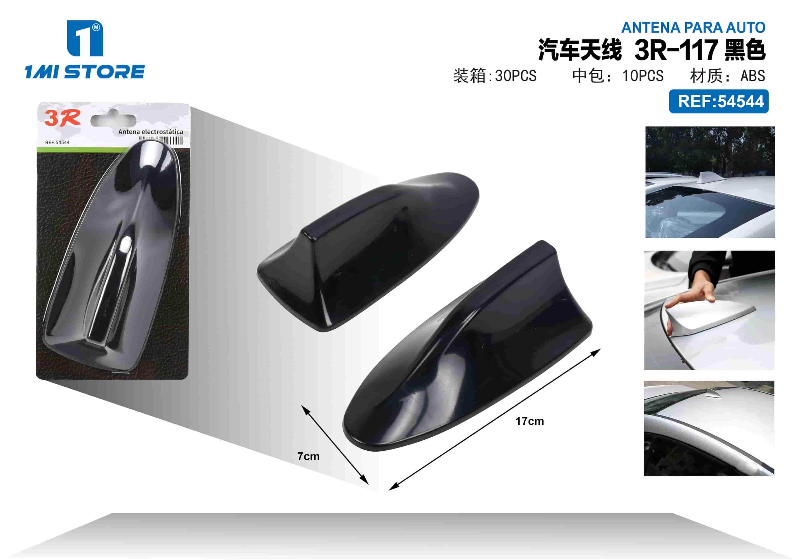 Antenas automotrices, modelo 3R-117, color negro