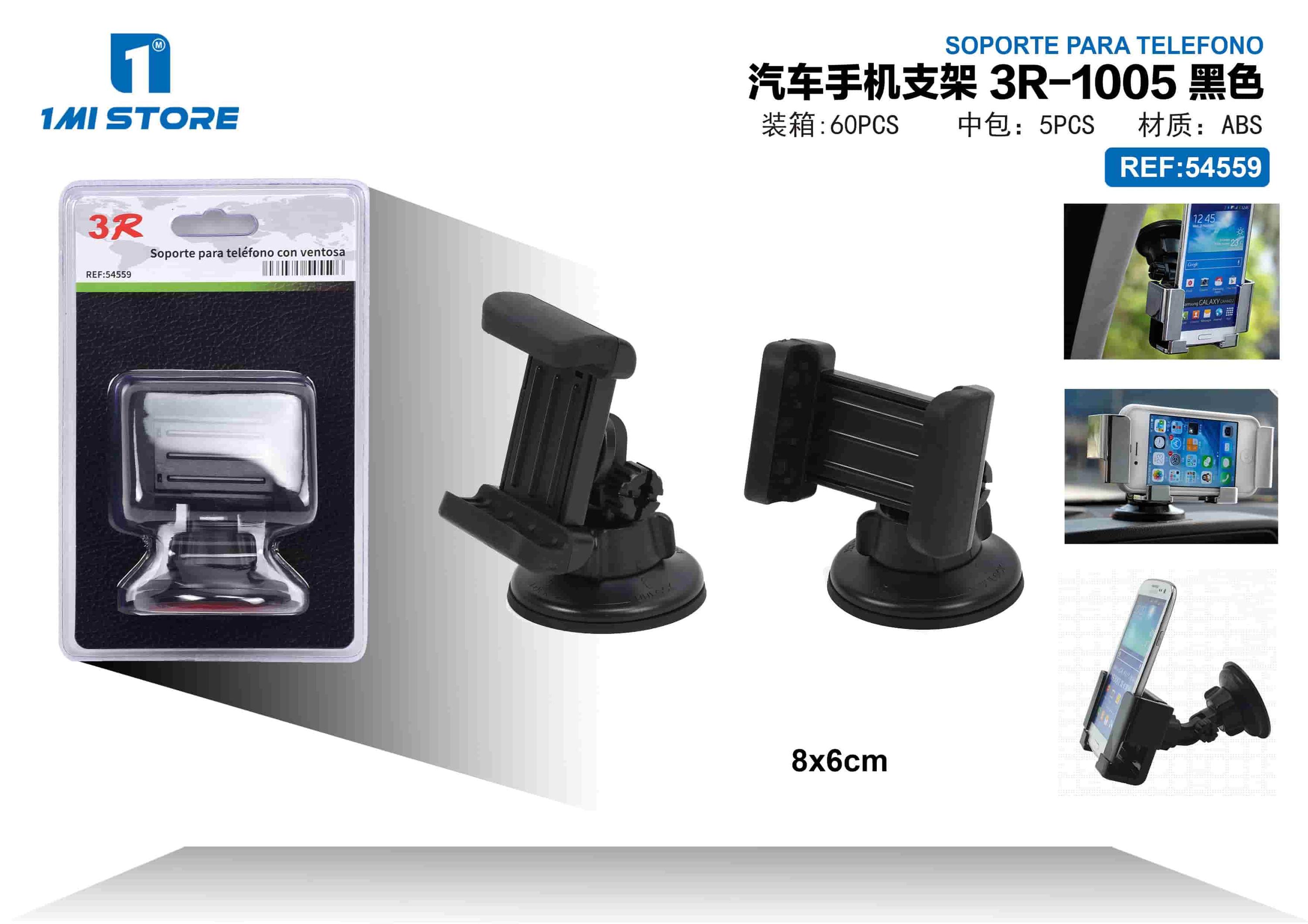 Soporte para teléfono de coche, modelo 3R-1005, color negro