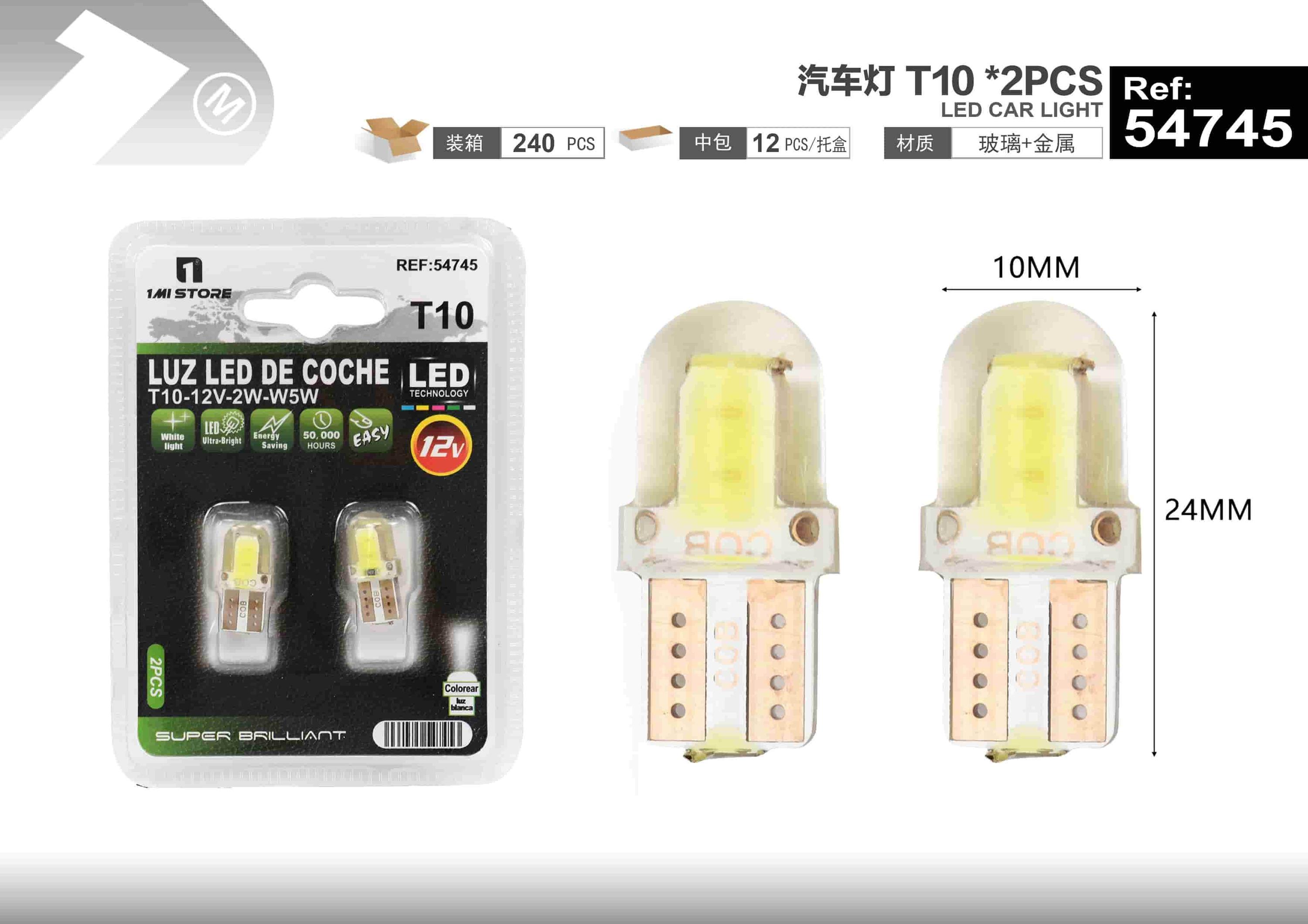 luces LED, modelo T10, 2 piezas, modelo 54745