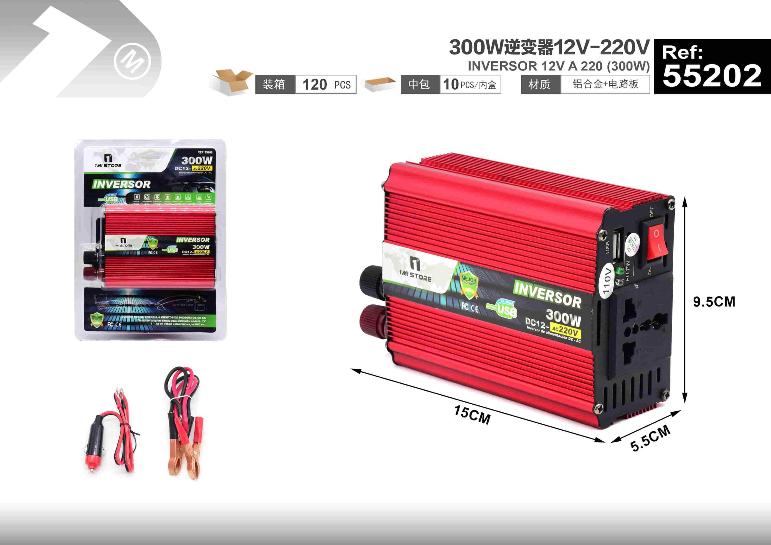 inversor, 300 W, 12 V, 220 V