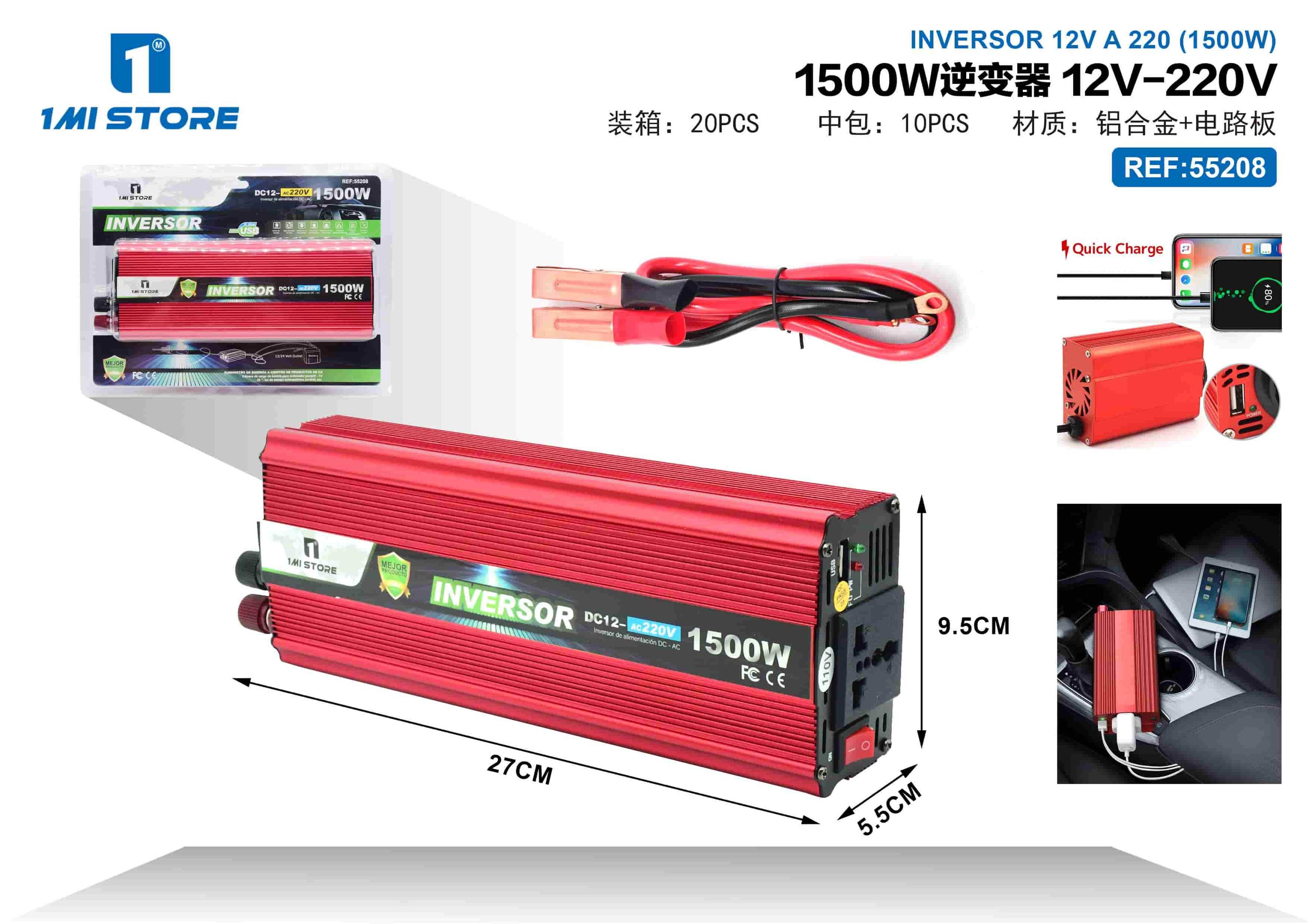 inversor, 1500 W, 12 V, 220 V