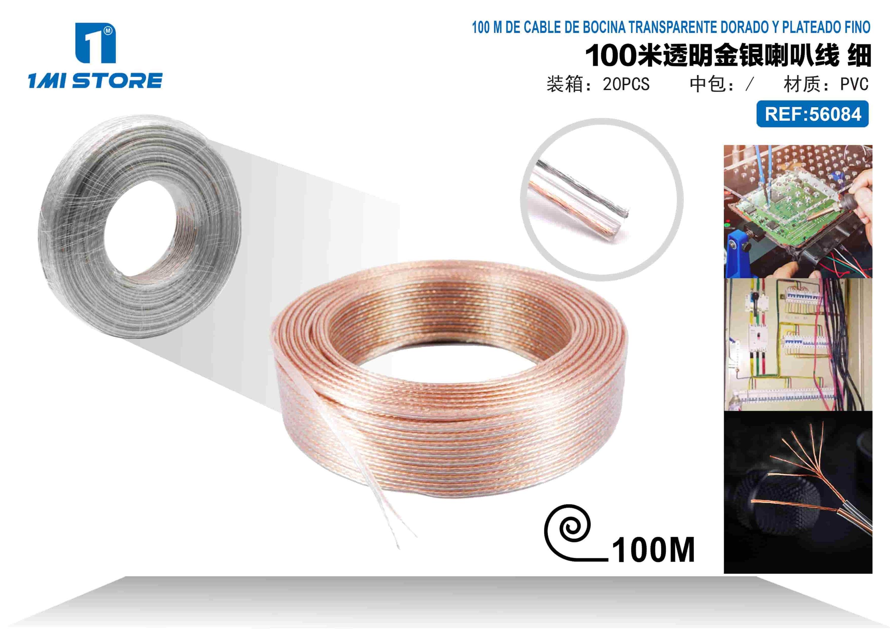Cable de alimentación, 100 m, color transparente, modelo 56084