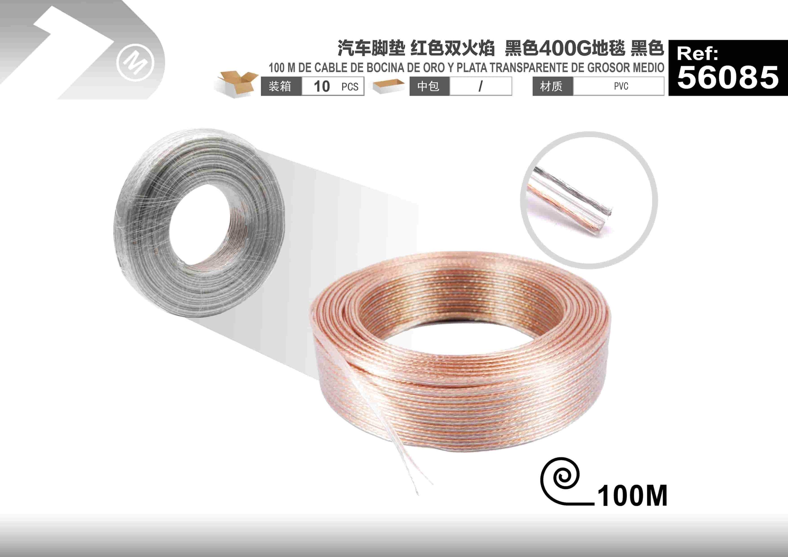 Cable de alimentación, 100 m, color transparente, modelo 56085