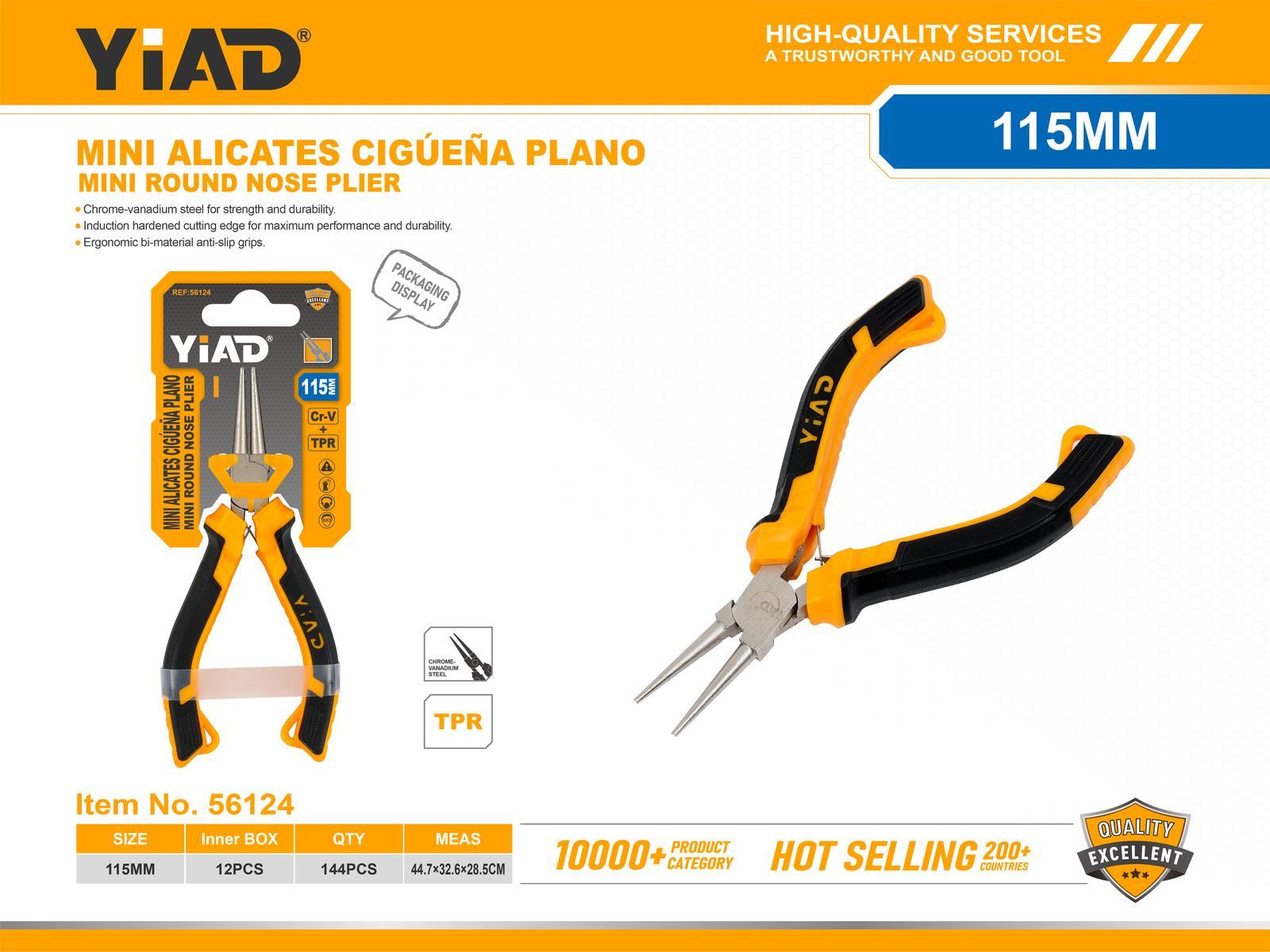 Serie de alicates, 4,5 pulgadas, 115 mm, color bicolor, ref. 56124