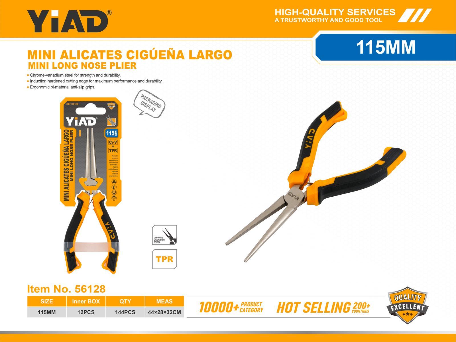 Serie de alicates, 4,5 pulgadas, 115 mm, color bicolor, ref. 56128