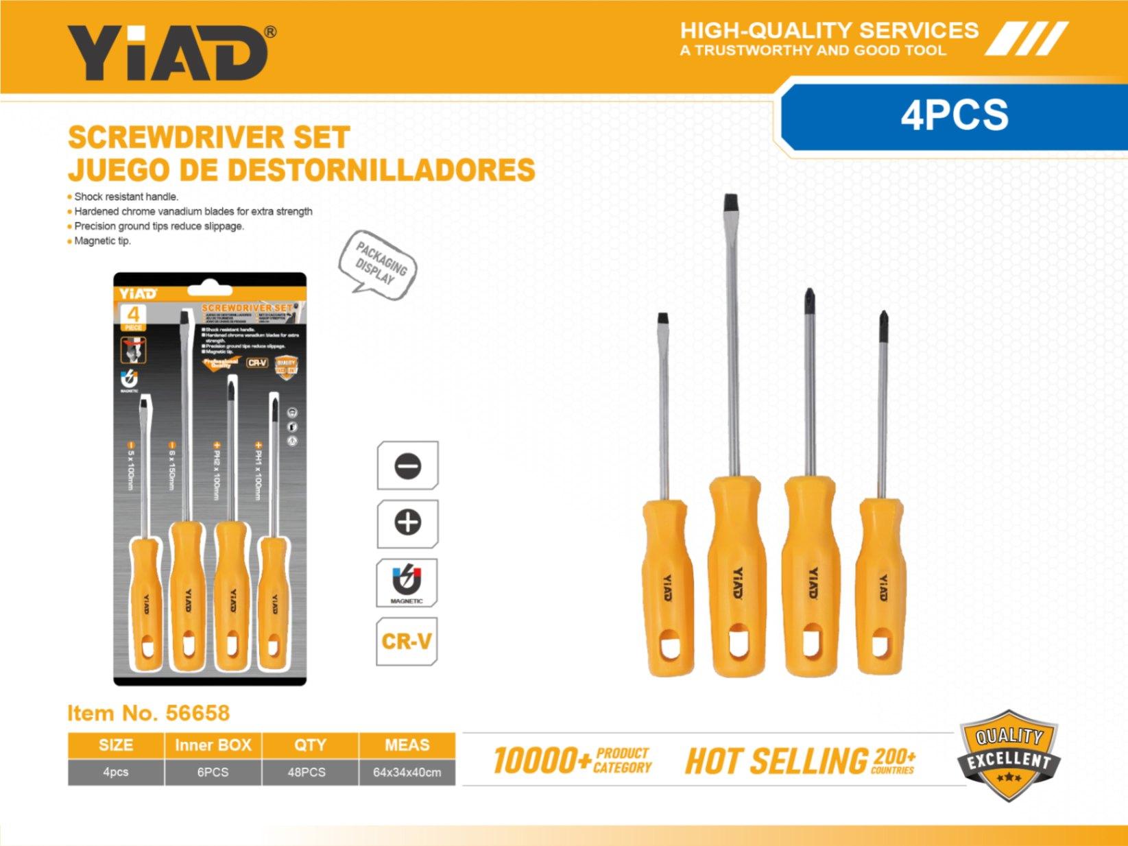 Serie de destornilladores, 4 piezas, ref. 56658