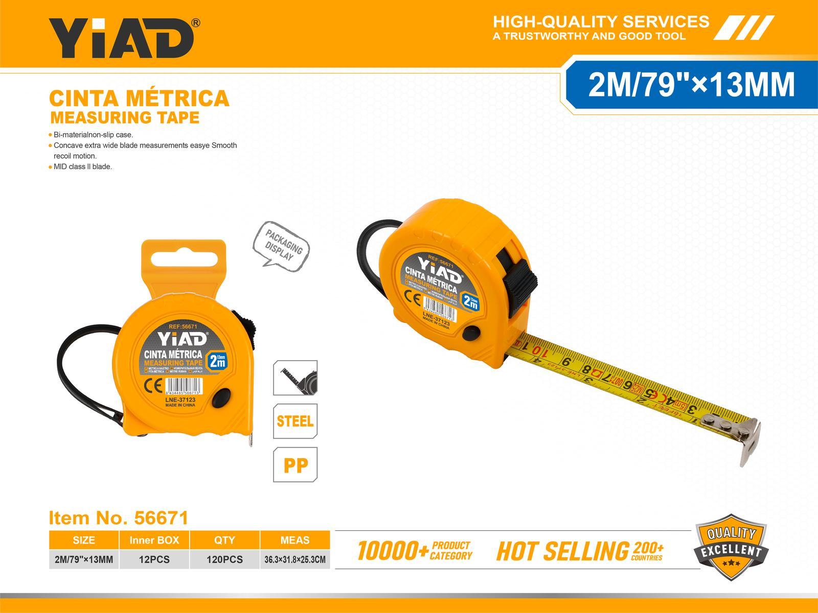 Cinta métrica, 2 m, 13 mm