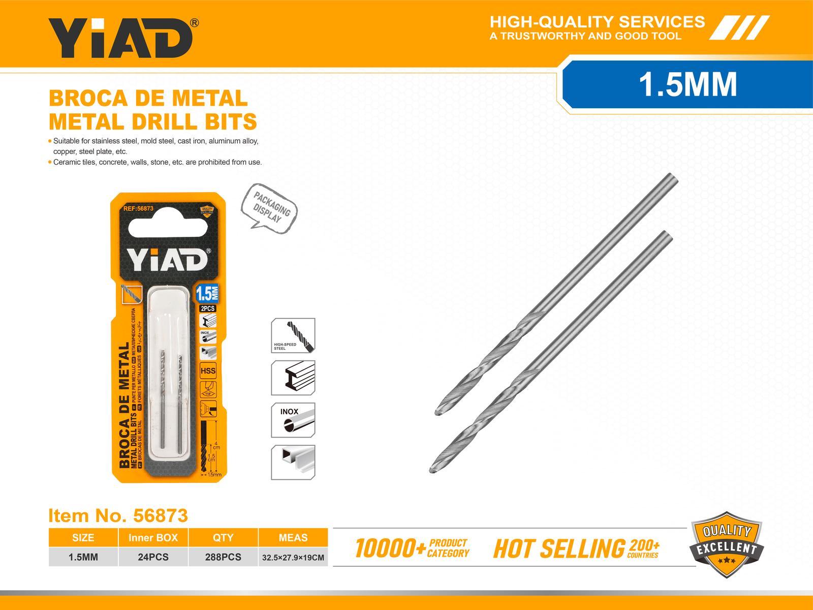 Serie de brocas, 1,5 mm, 2 piezas