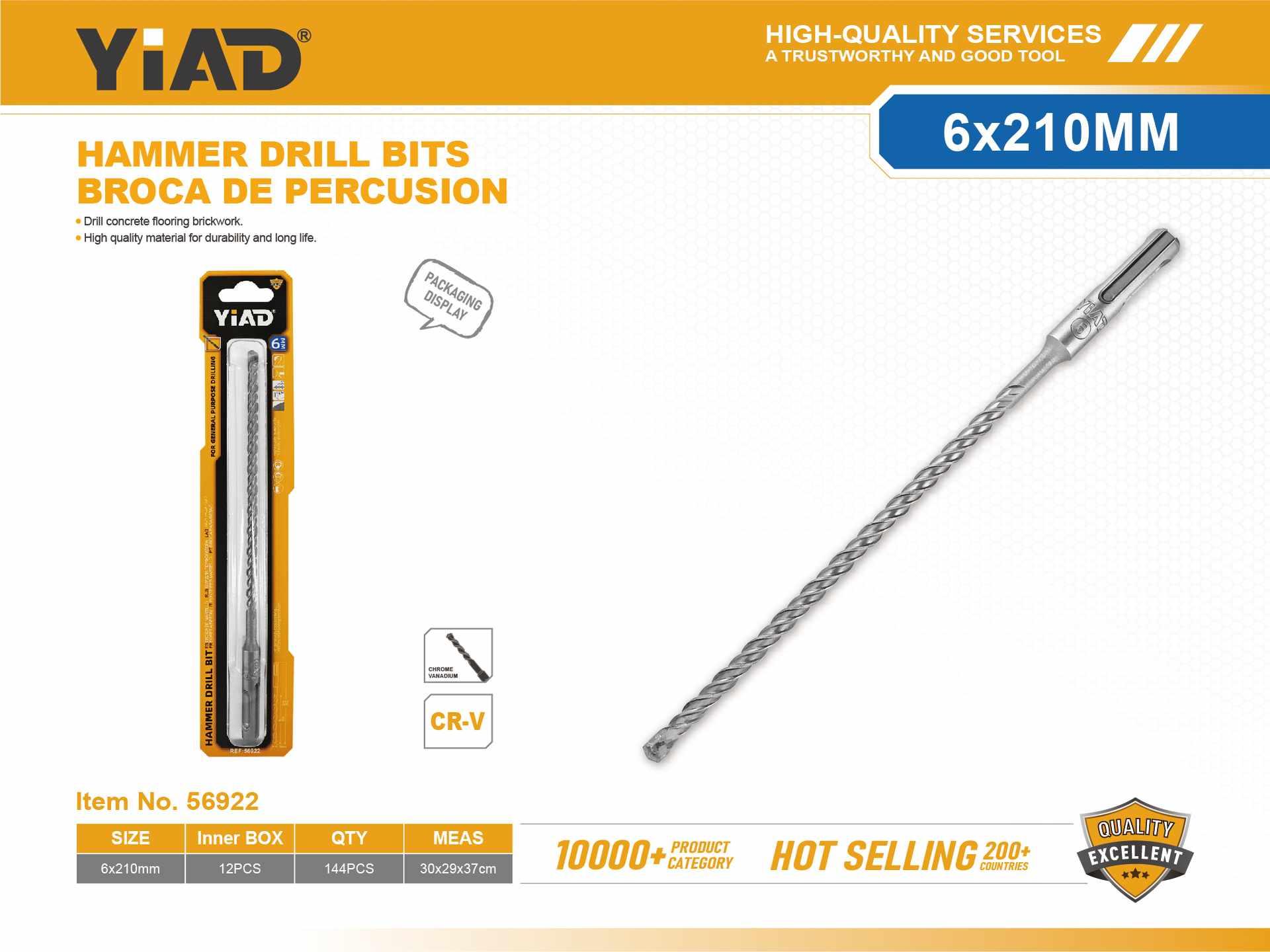 Serie de brocas, 6 × 210
