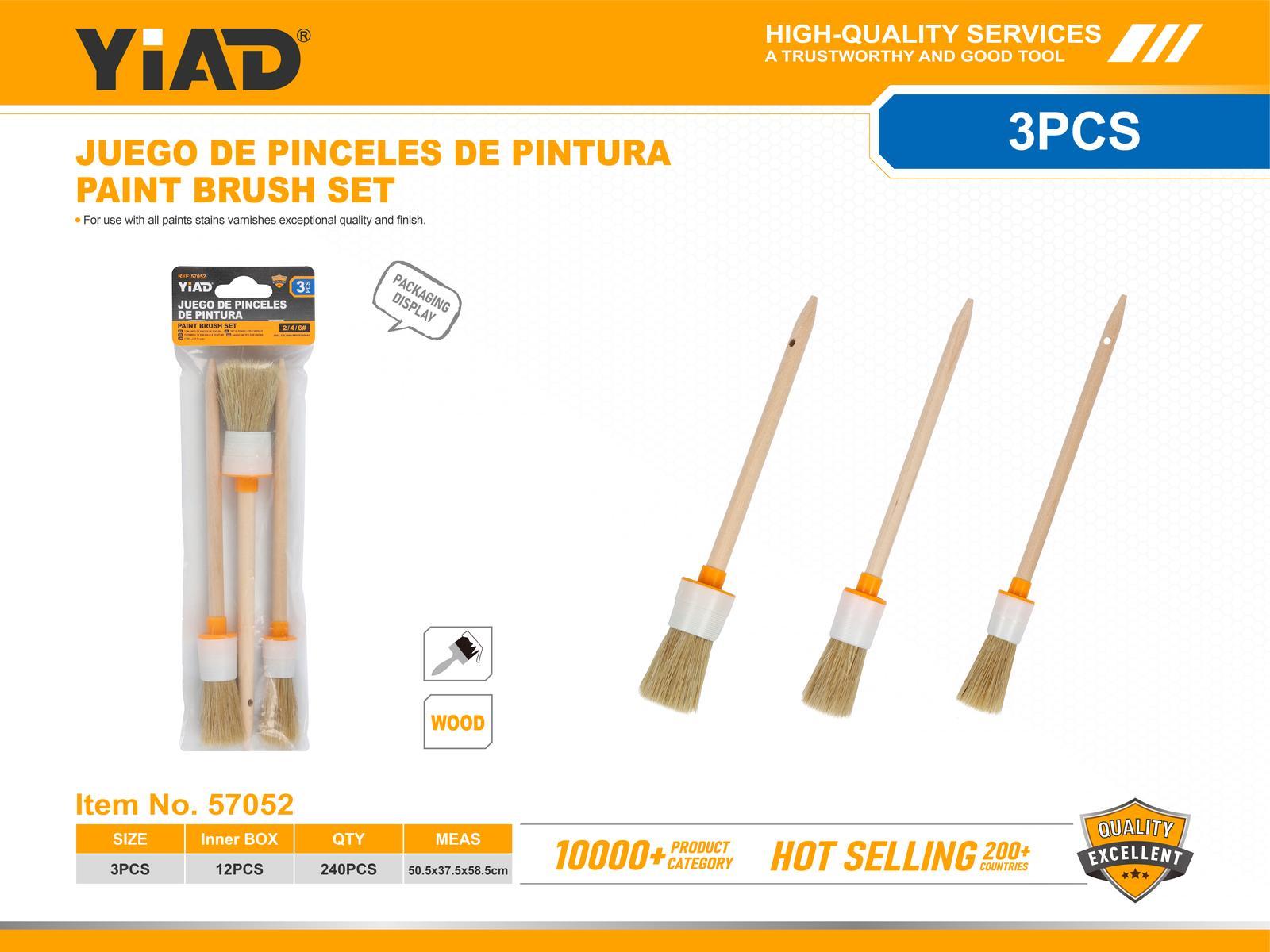 Brochas para pintura, 3 piezas, ref. 57052